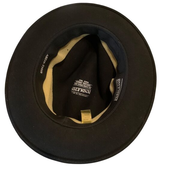 Pendleton Mens Fedora Hat Large 100% Wool Black Feather Accent Vintage Style - Picture 2 of 13